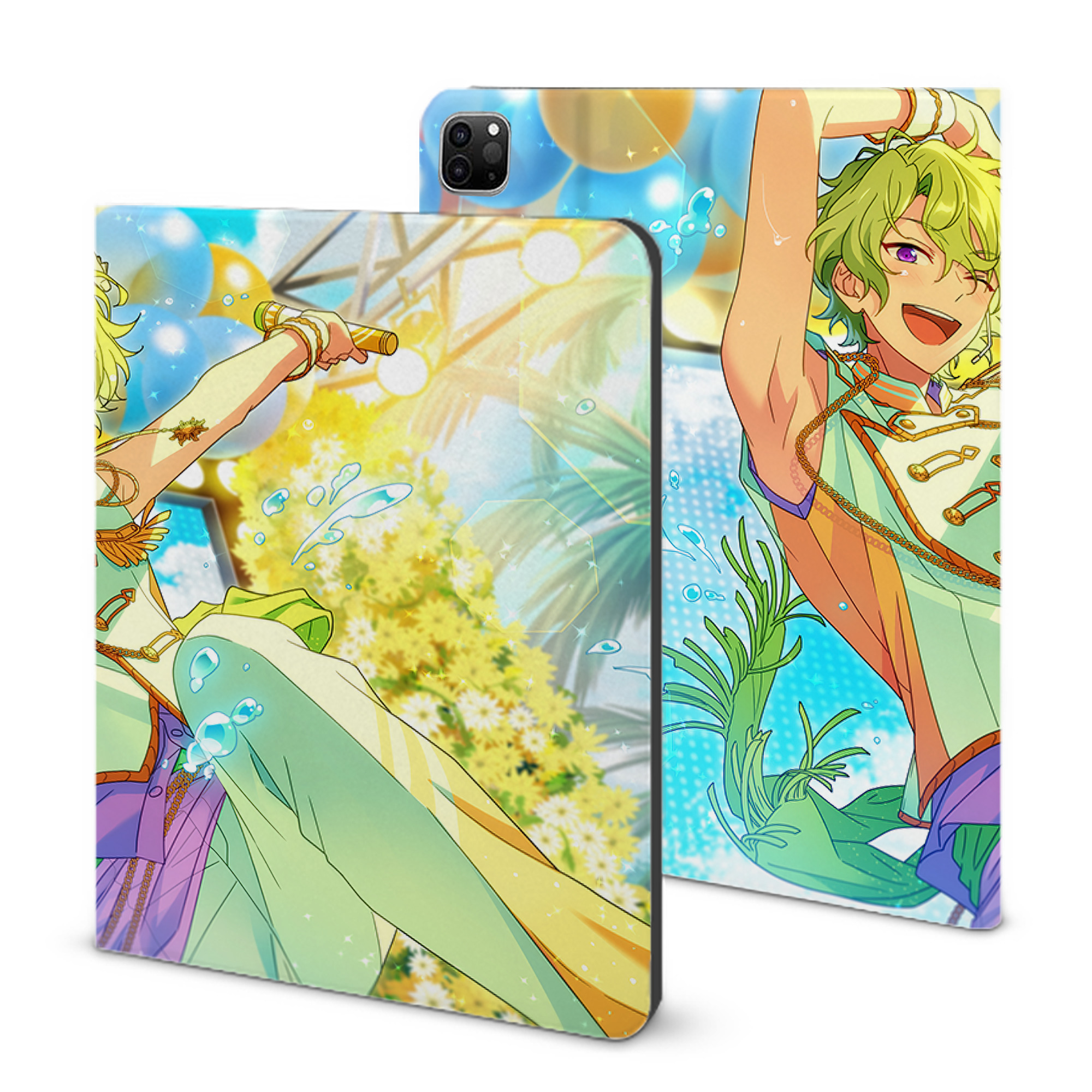 （画像用） あんさんぶるスターズ! Ensemble Stars IPad ケース ブック型 PUレザー TPU 耐衝撃 軽量 薄型 ペン収納なし 全面保護 IPad 各モデル対応